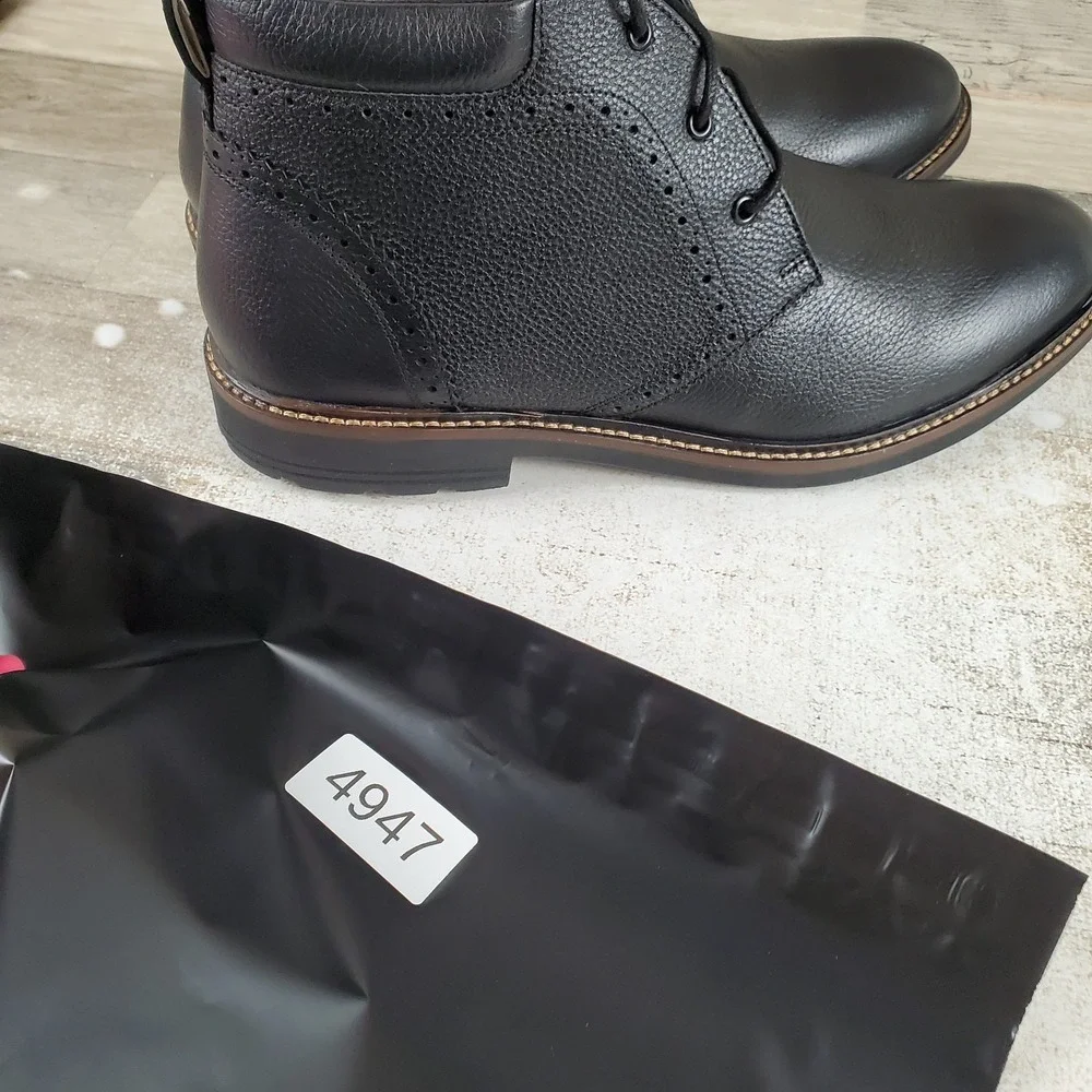 Nunn Bush Ozark II Men Chukka Boot Sz 12 Black Tumbled Leather Lace Up Plain Toe